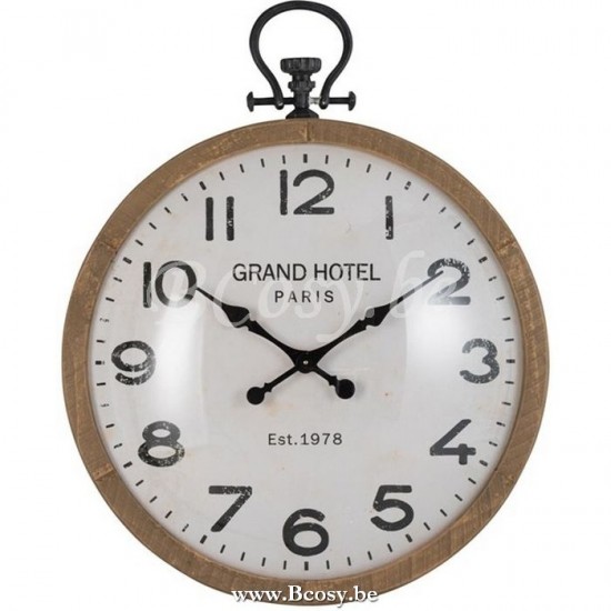 J Line Jline Clock Round Ball Glass Wood Natural Large wall clocks