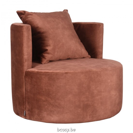 LABEL51 Fauteuil Evy Rust Velours 90 cm.