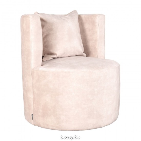 LABEL51 Fauteuil Evy Naturel Velours 65 cm.