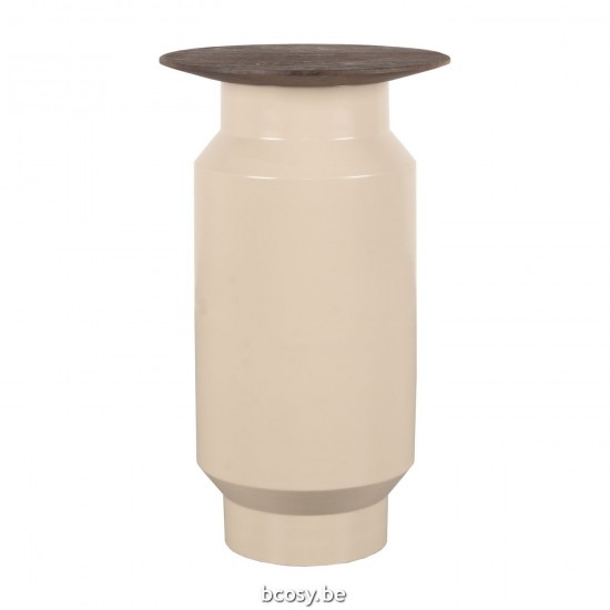 LABEL51 Beistelltisch Jik Beige Mango-Holz.