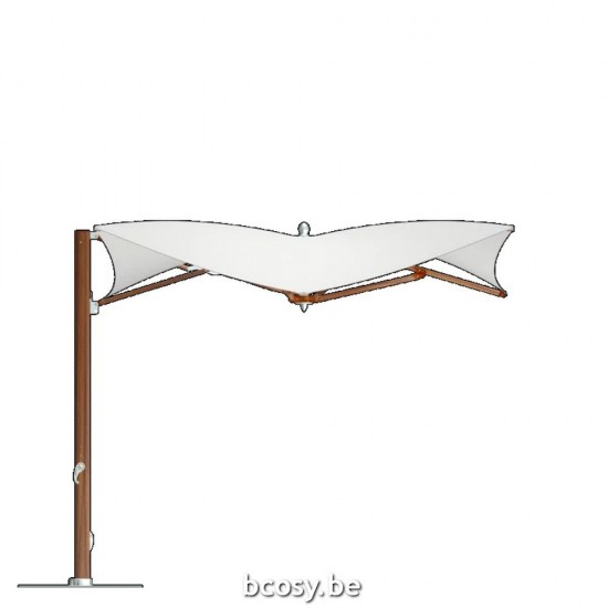 TUUCI vrijstaande zwevende aluminium parasols.