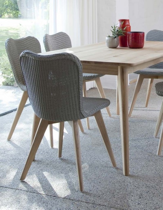 Vincent Sheppard LILY Esstischstuhl - Eiche Lily Stuhl Rahmen aus Eiche Natur Holz Kieselstein Lloyd Loom.