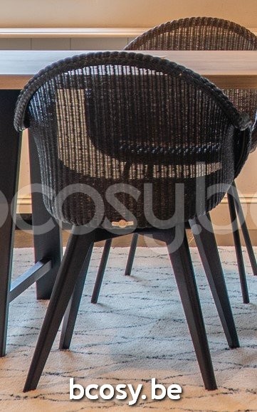 Vincent Sheppard Avril armstoelen Zwart gebeitst Hardhout frame Zwart Lloyd Loom.
