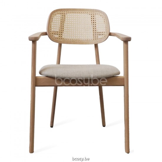 Vincent Sheppard Titus fauteuils chaises avec accoudoirs Cadre en Chêne Vernis naturel Tapissé sur mesure.