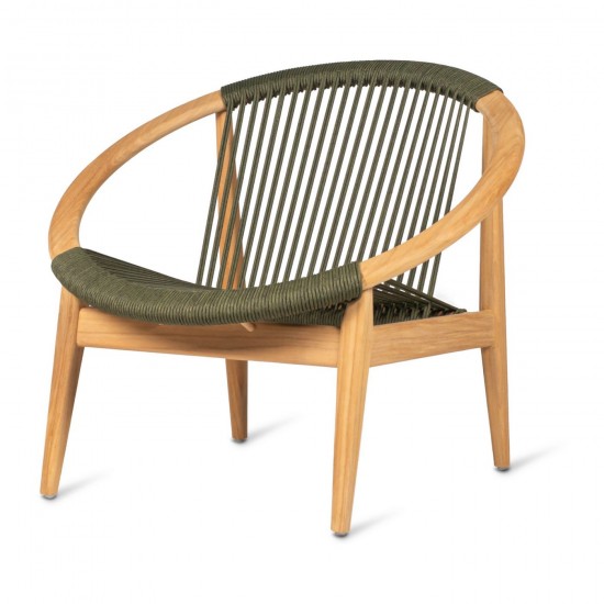 Vincent Sheppard Frida salons de jardin détente 1 place cadre en Corde Vert foncé Polypropylène.