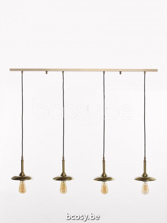 Marckdael pendel Verona Marckdael 0803-4F-PROF-OTT Vintage ottone-messing 120x4cm profiel pendel H max 100cm VVD VDV Verlichting van Dijck D.