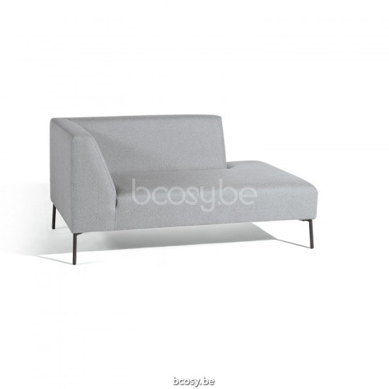 Diphano Coast Modular double siège d'angle droit Cadre Aluminium Lava Tissu imperméable Silver.
