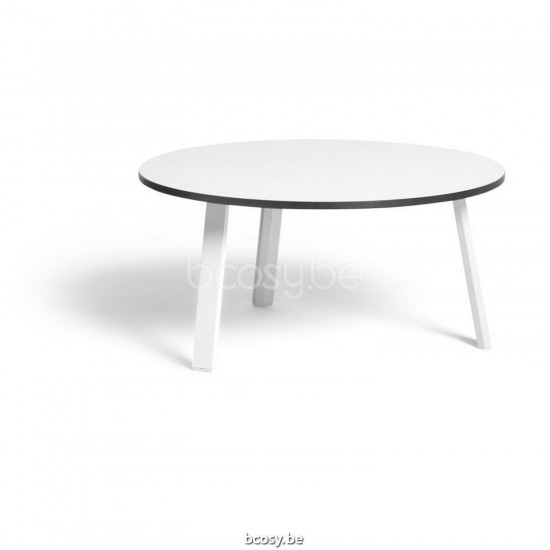 Diphano Easy-Fit side table elite A 60xR (28h) Aluminium White Frame Top Trespa White 13 mm.