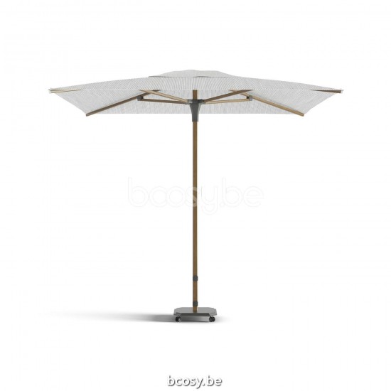 Jardinico JCP102 230x230 Vierkante Middenstam Parasol 2,3x2,3 Mast Teak Aluminium Met Structuur Doek Ice Sunbrella Plus Marine UFJCP.102 CARACTERE.