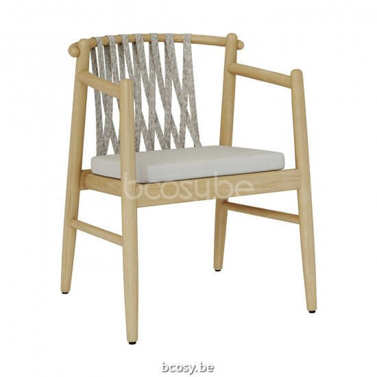 Jardinico NOA Armstoel teak - artichok koord Truffle.