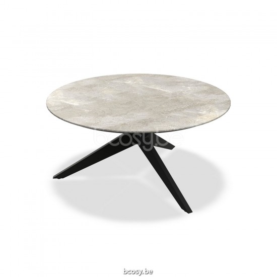 Jati Kebon Yate Dining Table Alu Black Mat Ceramic Palladium Grey 12mm D150.