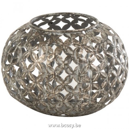 J Line Jline Porta T Light Buchi Fiore Metallo Grigio Fotosforo Calado Flores Metal Gris