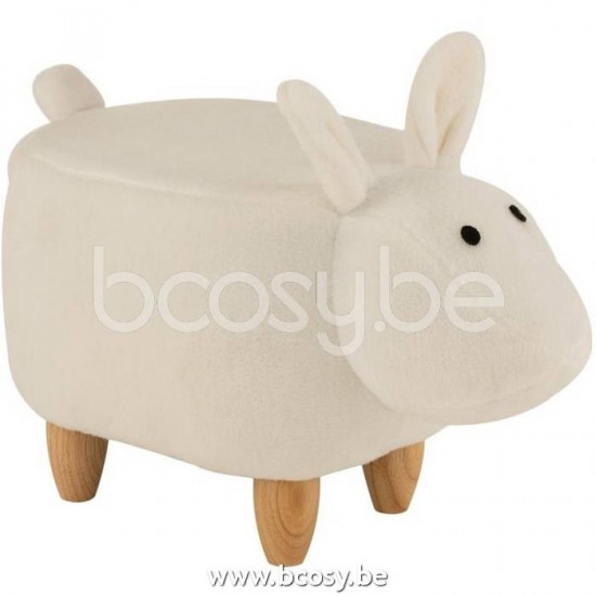 Jline Silla Nino Carnero Madera Textil Blanco