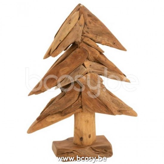 J Line Jline Baum Stücke Teakholz Naturell Small weihnachtsbaum weihnachtsbaeume