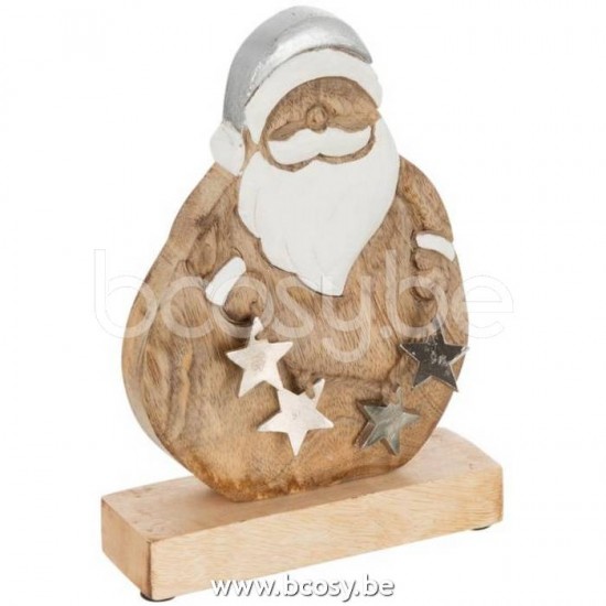 J Line Jline Weihnachtsmann Sterne Mangobaum Naturell Silber Small weihnachtsmann weihnachtsmaenner