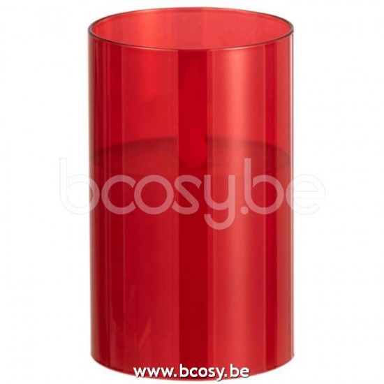 J Line Jline Lampada Led Lucida Vetro Rosso Small Lampara Led Brillante Vidrio Rouge Small