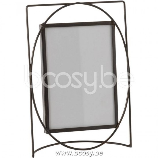 J Line Jline Portafoto Rettangolare Metallo Vetro Marrone Scuro Large Photo Frame Rectangle Metal Glass Dark Brown Large