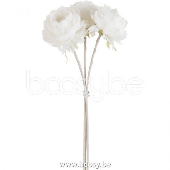 J Line Jline Strauß Pfingstrose 3 Stück Polyester Weiß blumen