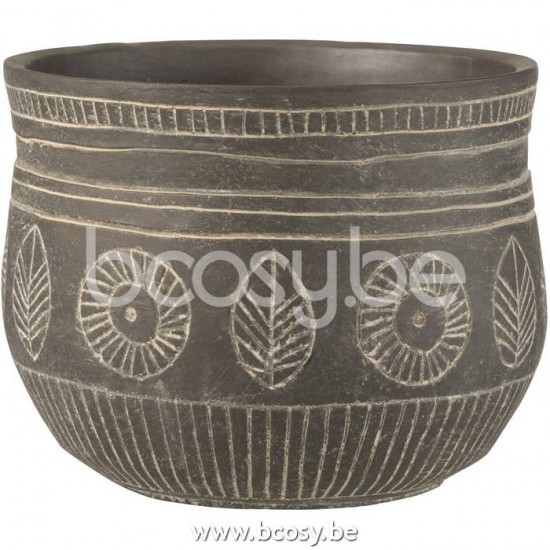 J Line Jline Portavasi Affresco Cemento Grigio Large Maceta Fresco Cemento Gris Large