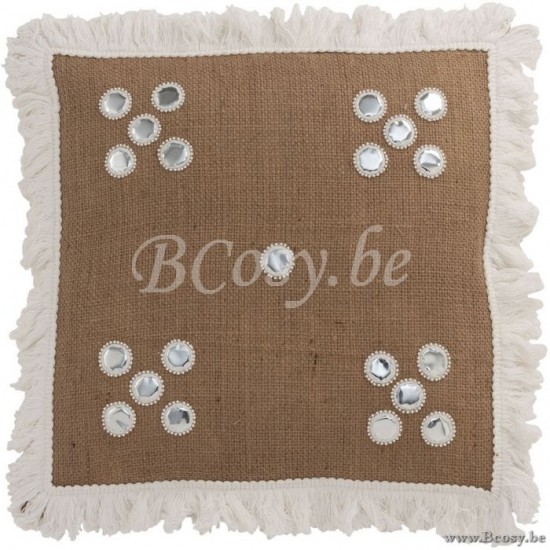 J Line Jline Cushion Mirrors In Corners Jute Natural White cushion