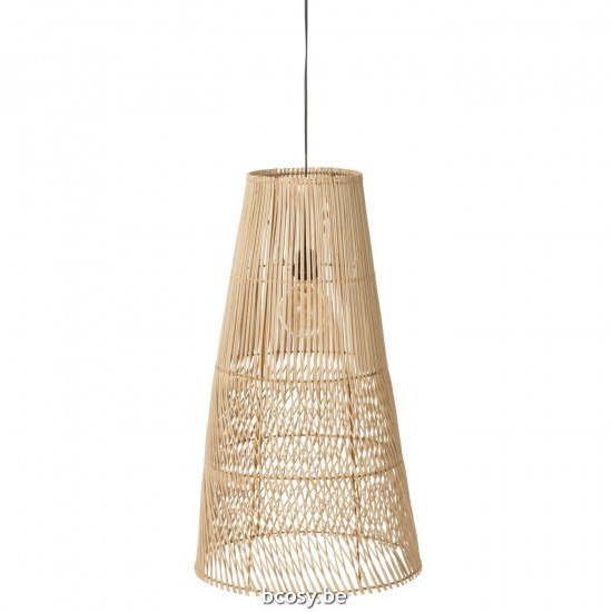J Line Lampenkap Alix Riet Naturel L37xB37xH75 cm hang pendellampen licht JO30996.