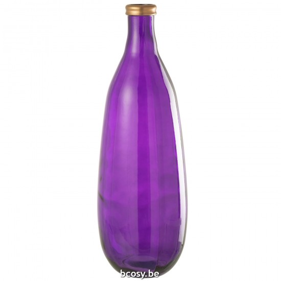 Jline Vase Goldrand Glas Lila Large Große Vasen hohe Vasen.