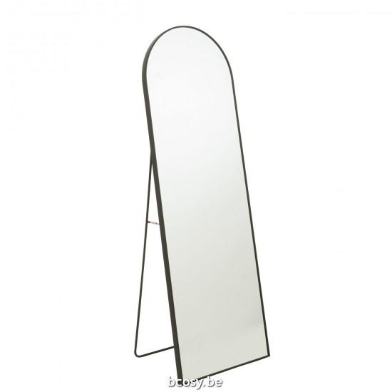 J Line Spiegel Op Voet Afgerond Glas Metaal Zwart staande spiegels JO36408.