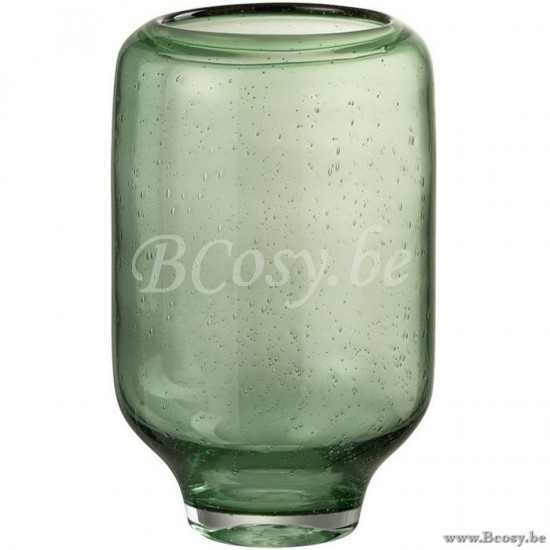 J Line Jline Vase Nora Auf Fuß Rund Glas Hell Grün Small vases