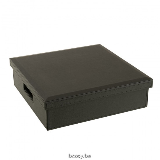 Jline Caja Juego De Cartas Juego De Ajedrez Imitación De Cuero Negro.