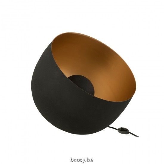 Jline Lampara Interior Redonda Oro Metal Negro Large.