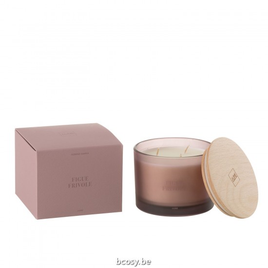 J Line bougies parfumées Jolipa Bougie Senteur Accords Essentiels Figue Frivole 28H.