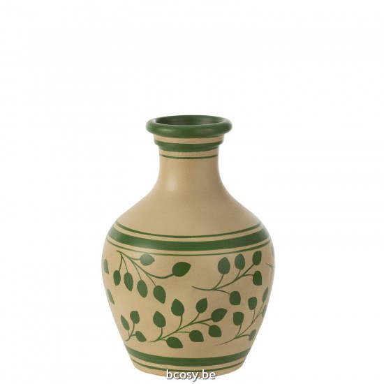 Jline Vase Blätter Linien Terracotta Weiß Grün vases.