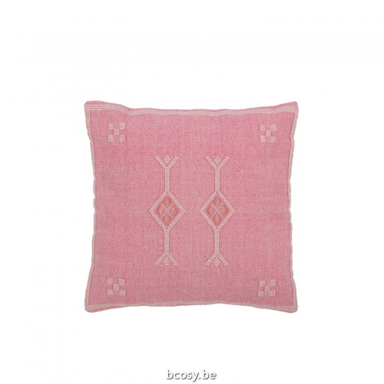 J Line coussins Jolipa Coussin Diamants Fleches Coton Rose.