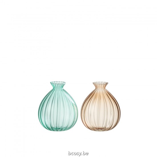 Jline Vase Ballon Glas Aqua Beige 2 Sortiert vases.