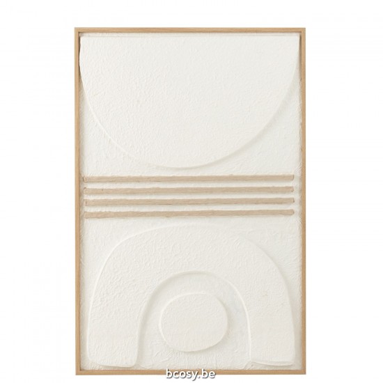 J Line Schilderij Thibault Papier Wit Beige schilderijen kaders schilderijtjes JO42723.