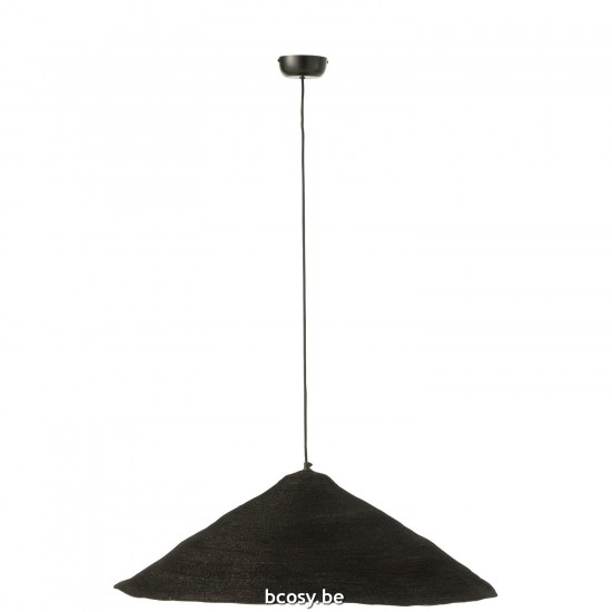 J Line Hanging Lamp Hat Moonj Grass Black Large Suspensions pendant lights Suspended Overhead Lights Lamps.