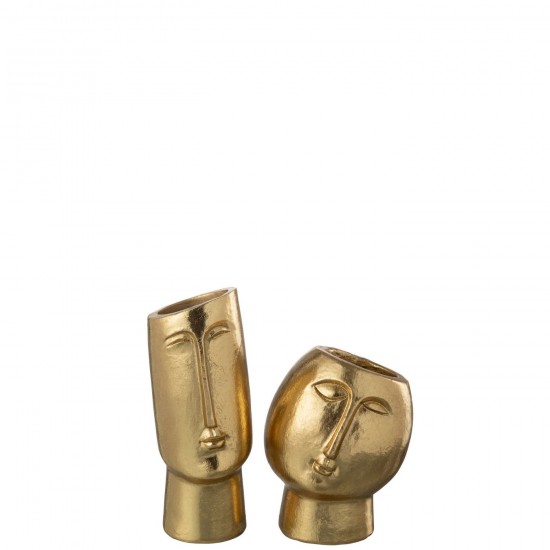 Jline Vase Kopf Modern Resin Gold 2 Sortiert Deko vasen.