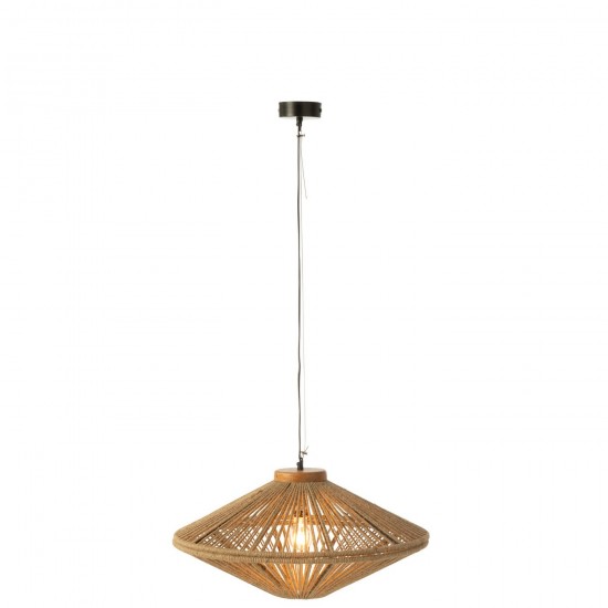 J Line Lampada A Sospensione Ferro Iuta Naturale Small Lampara Colgante Ovni Hierro Yute Natural Small.