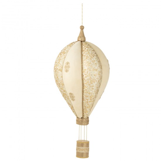 Jline Heißluftballon Hängend Polyschaum Textil Weiß Gold Large hanger haenger.