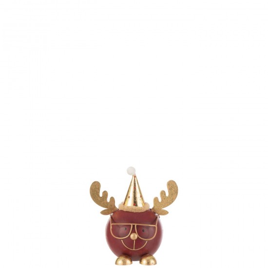 Jline Rentier Kopf Rund Gläser Metall Rost Gold Small Fantasy Bilder.