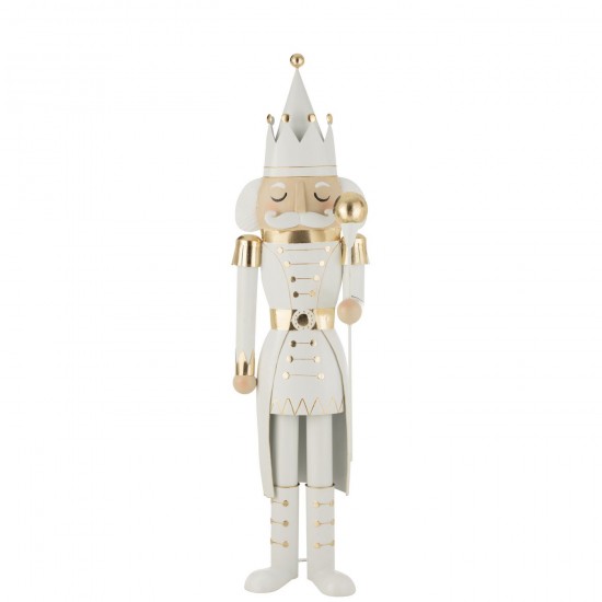 J Line Schiaccianoci Ferro Oro Bianco Large Nutcracker Iron Gold White Large.
