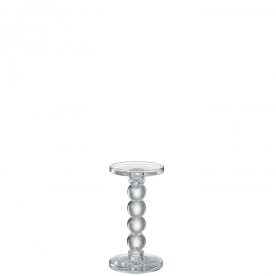 J Line Portacandela Gocce Vetro Trasparente Medium Portavelas Gotas Vidrio Transparante Medium.