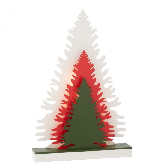 J Line Decorazione Inverno Led Alberi Legno Mix Deco Invierno Led Arboles Madera Mix.