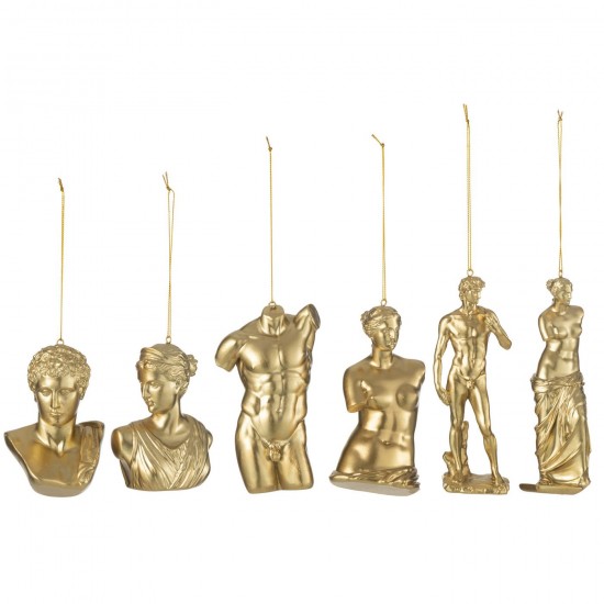 Jline Dose Von 6 Römischen Statuen Resin Gold hanger haenger.