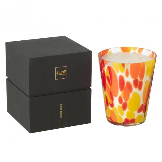 J Line Candela Profumata Noa Rosso Giallo Large 95O Vela Perfumada Noa Rojo Amarillo Grande 95 Horas.