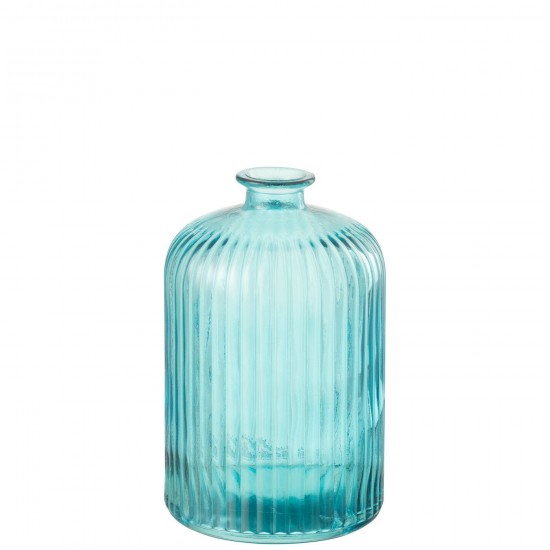Jline Vase Bottle Stripe Glass Aqua Large Große Vasen hohe Vasen.