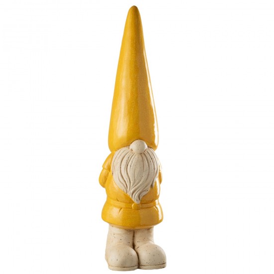 J Line Gnomo Da Esterno Mgo Giallo Large Gnome Outdoor Mgo Yellow Large.