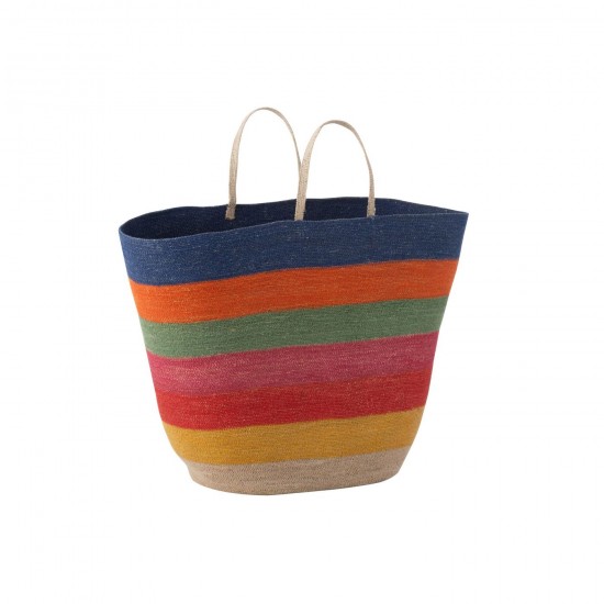 Jline Tasche Korb Regenbogen Linien Seegras Mix Tragetaschen.