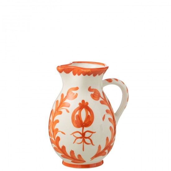Jline Pitcher Granada Ceramic White Orange Medium Geschirrserie essgeschirr.