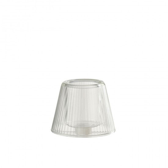J Line Porta T Light Cappello Vetro Trasparente Candelabro Sombrero Vidrio Transparente.